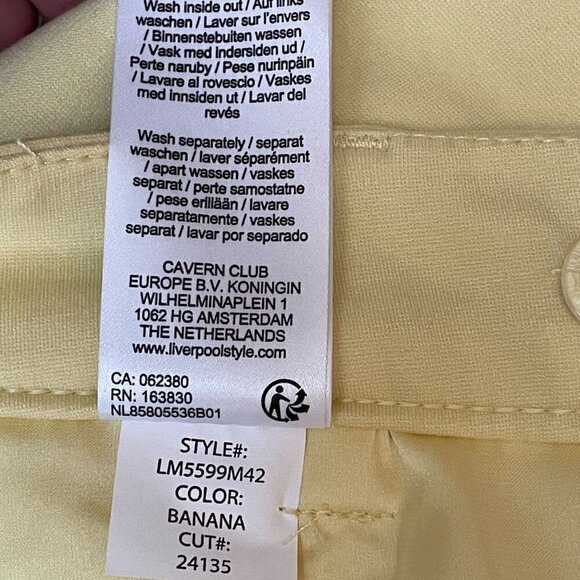 NWT Liverpool Los Angeles Yellow Kelsey Stretch Twill Mid Rise Trousers 0/25 - Picture 12 of 16